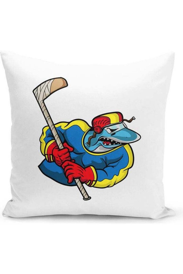 Angry Shark Design Decorative Pillow Multicolour