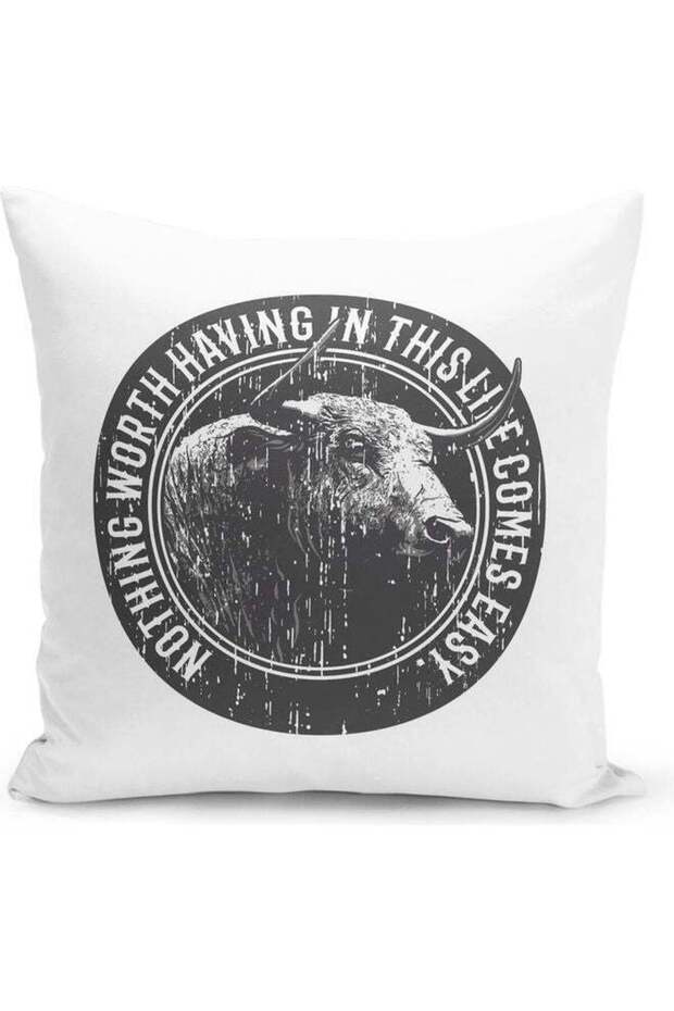 Nothing Is Easy Quote Decorative Pillow Multicolour