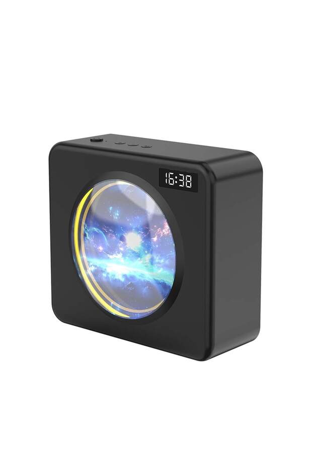 Portable Wireless Bluetooth Speaker with HiFi Stereo Sound, Digital Clock, and Atmosphere Light Eff