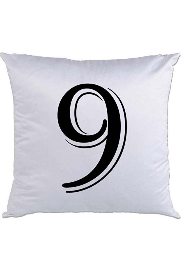 9-Printed Decorative Pillow White/Black 40 x 40cm