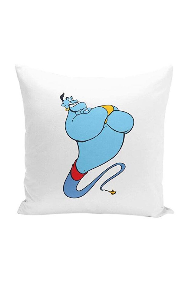 Aladin Genie In The Lamp Decorative Throw Pillow Blue/White/Red 16 x 16inch