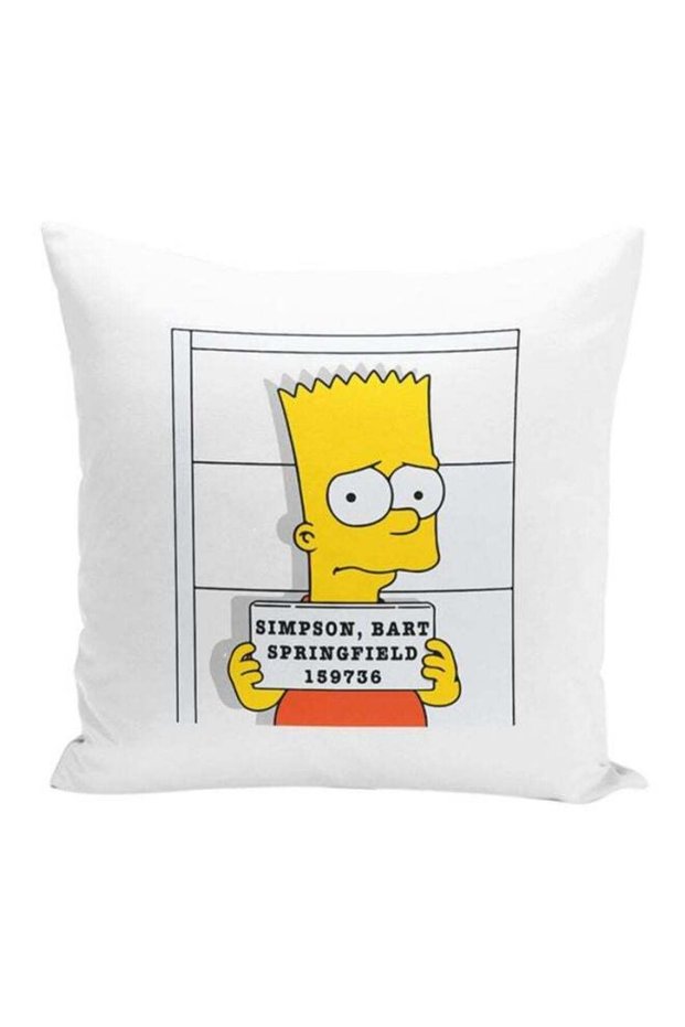 Bart Simpson Arrest Throw Pillow With Stuffing Multicolour 16x16inch