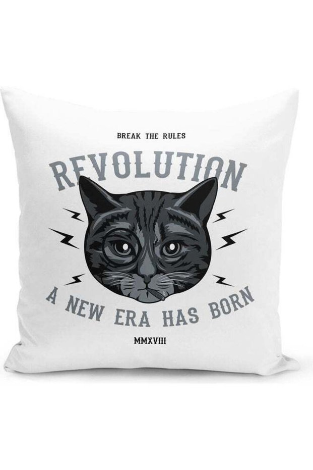 New Era Quote Themed Decorative Throw Pillow Multicolour