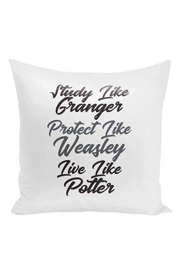 Harry Potter Movie Quote Printed Decorative Pillow White/Black 16x16inch
