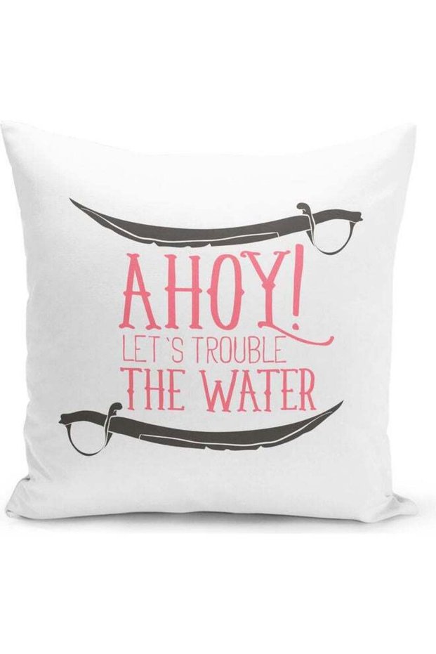 Ahoy Pirate Sword Design Decorative Pillow Multicolour