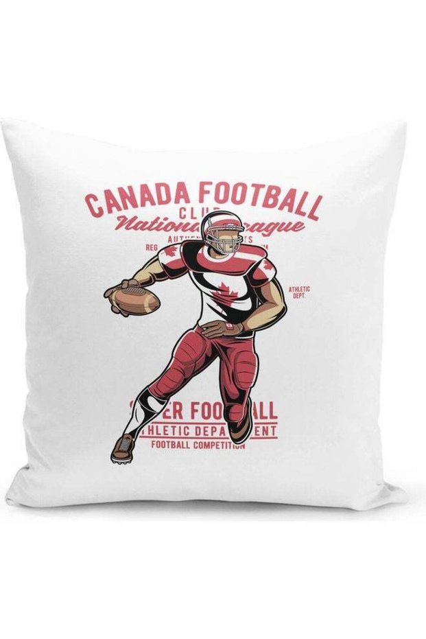 Canadian Football Themed Decorative Throw Pillow Multicolour 40x40cm