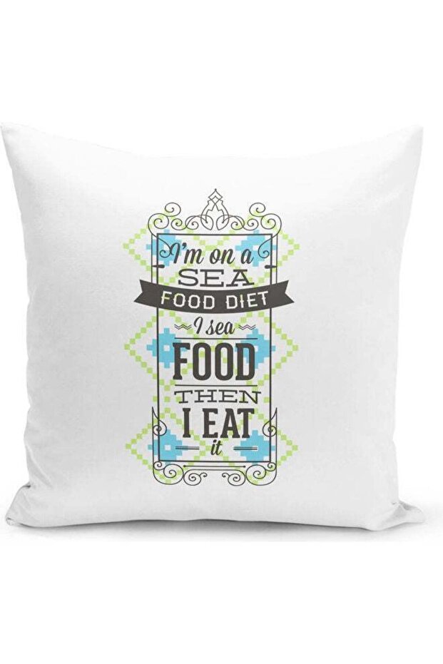 I Am On A Diet Decorative Throw Pillow White