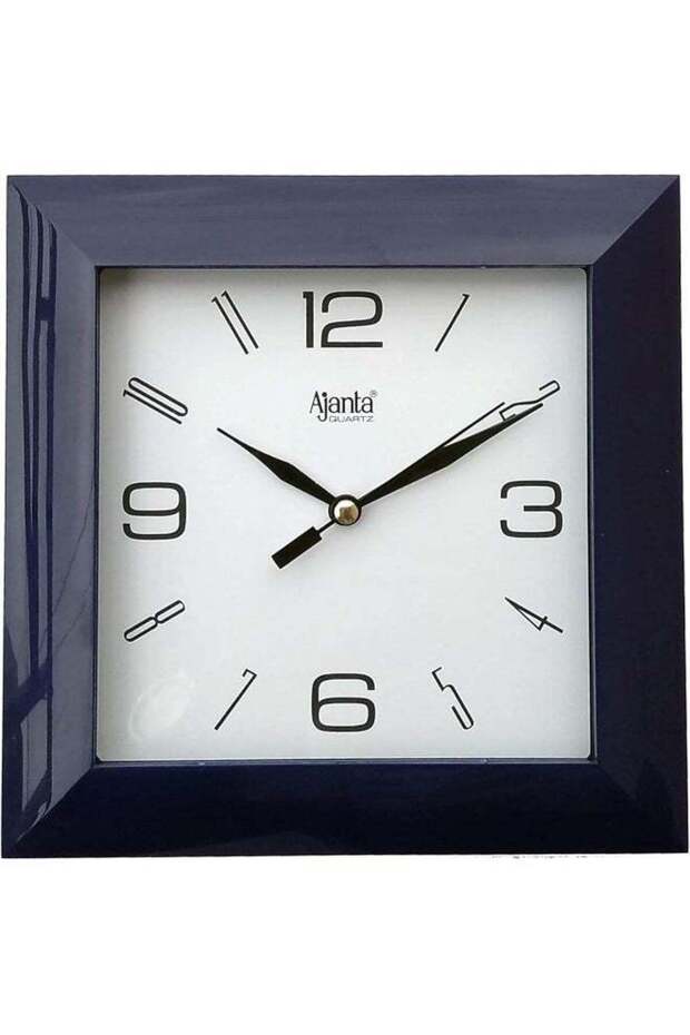 Ajanta 7-Inch Wall Clock – Step Movement, Black Plastic Frame | Silent Quartz Analog Clock | Ideal