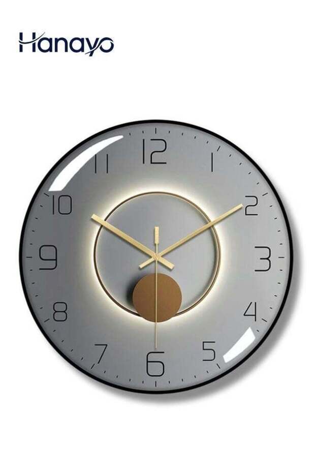 12 Inch Wall Clock Curved Glass Large Wall Clock Simple Round Big Number Silent Non Ticking Decorat