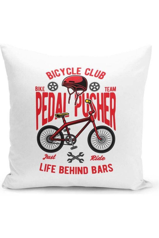 Pedal Pusher Themed Decorative Throw Pillow Multicolour