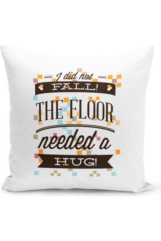 Fall On Floor Printed Decorative Throw Pillow White/Yellow/Brown 40x40cm