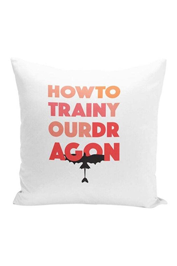 How To Train Your Dragon Throw Pillow White/Red 16x16inch