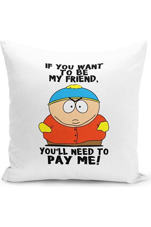 Be My Friend Funny Quote Themed Throw Pillow White/Black/Red 16x16inch