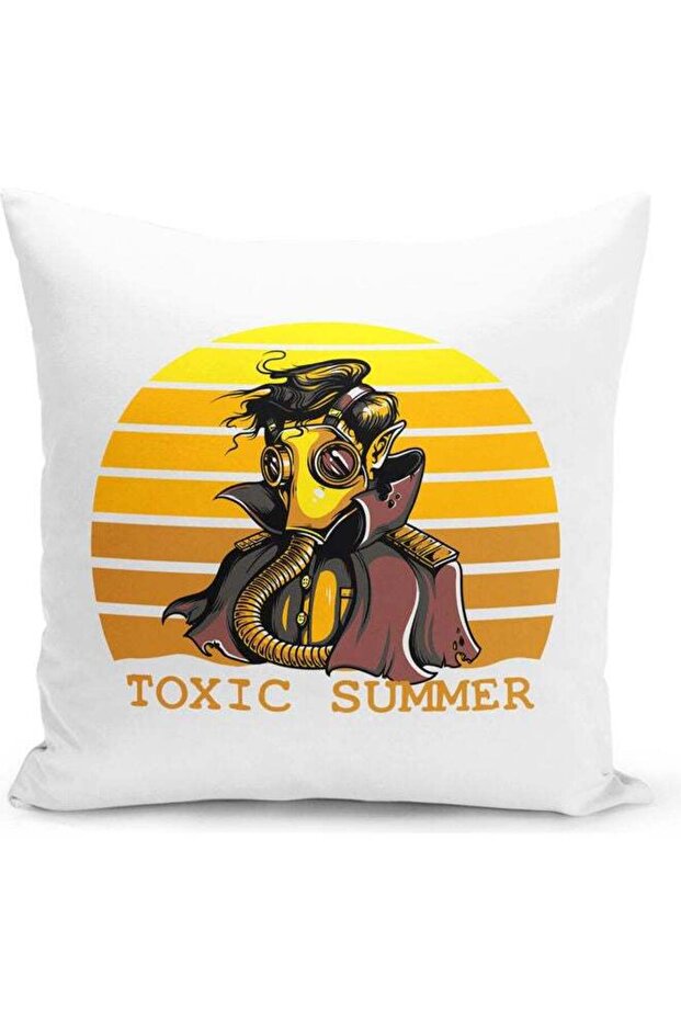 Summer Decorative Throw Pillow White/Yellow