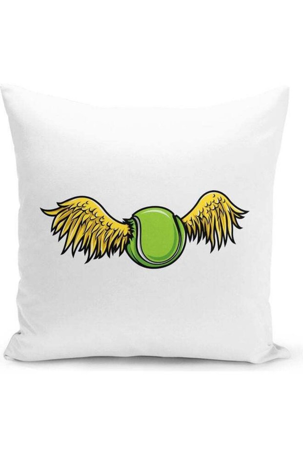 Tennis Ball Flying Printed Decorative Pillow Multicolour