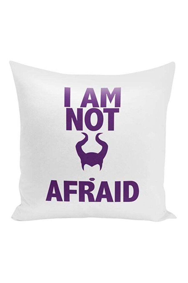I Am Not Afraid Printed Throw Pillow White/Purple 16x16inch