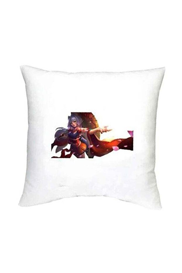 Mobile Legends Character Printed Decorative Cushion White/Red/Pink 16x16inch