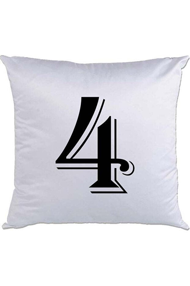 4-Printed Decorative Pillow White/Black 40 x 40cm