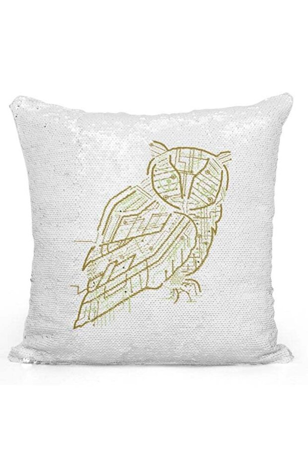 Decorative Owl White Pillow Multicolour