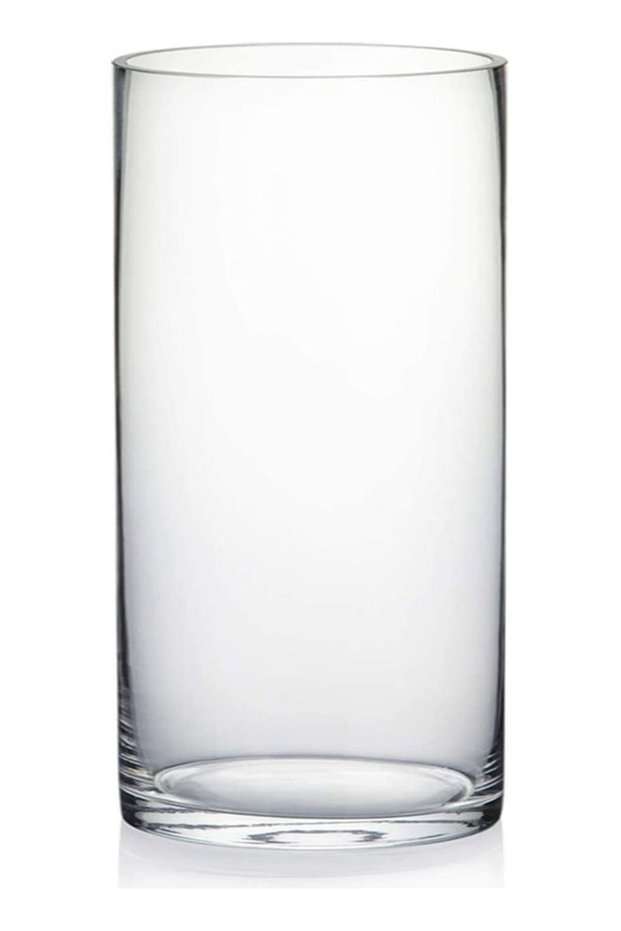 Cylinder Glass Vase Clear 12x20cm