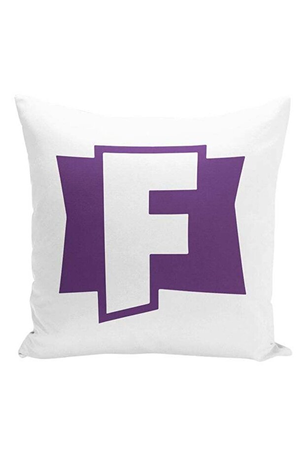 Fortnite Logo Printed Cushion White/Purple 16x16inch