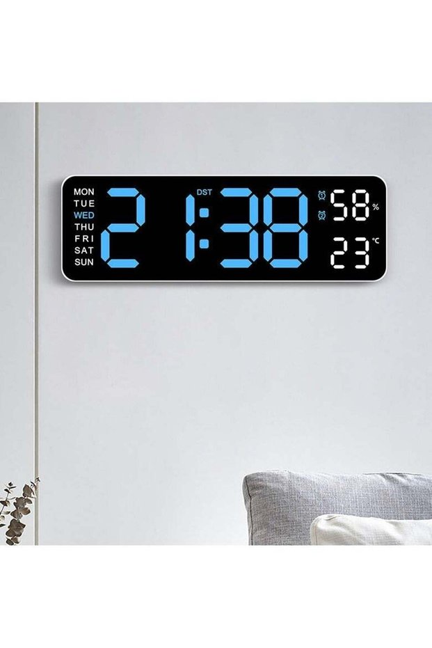 3D Wireless Remote Digital LED Alarm Clock,Wall Clocks for Living Room Gym Shop Warehouse Office Ga