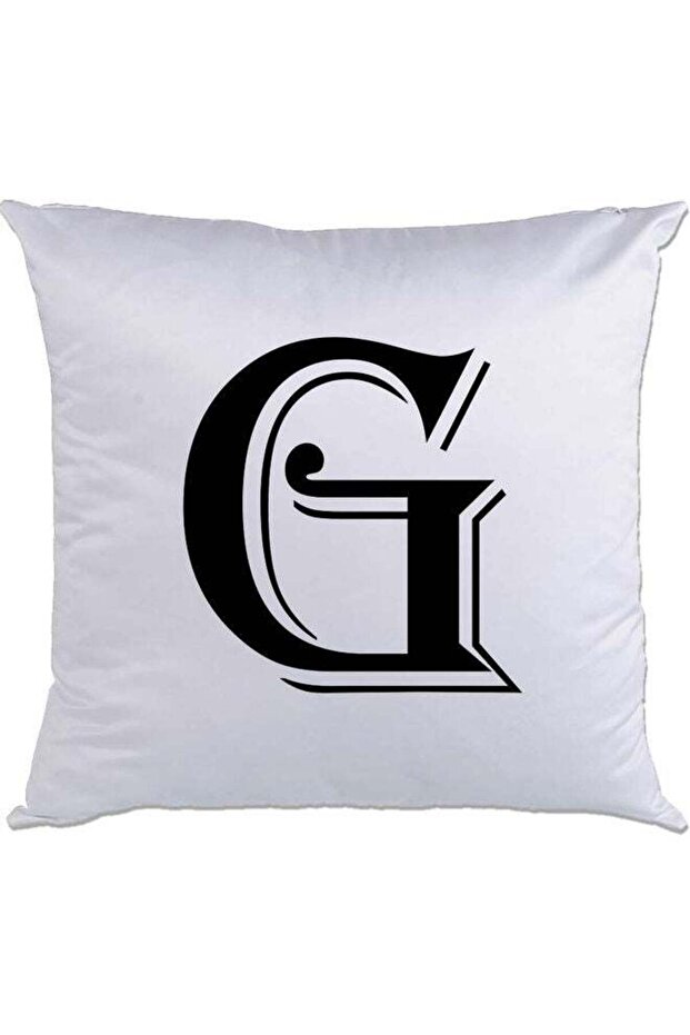G-Printed Decorative Pillow White/Black 40 x 40cm