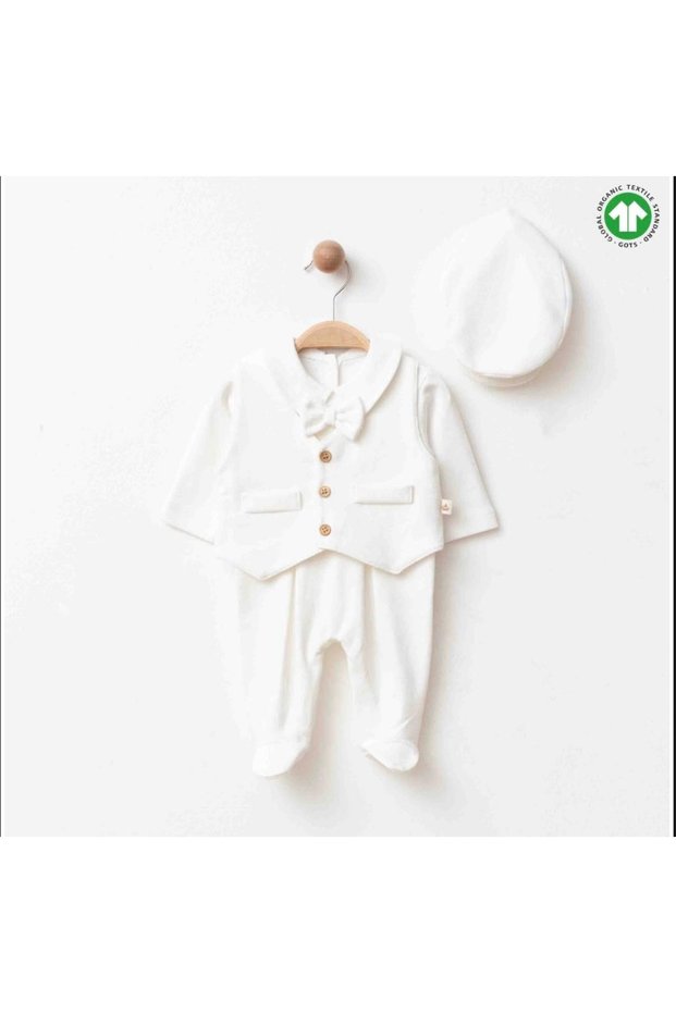 Baby Boy Mevlüt Special Day Suit Organic Cotton Hat Newborn White Baby Shower Wedding Engagement Jumpsuit Baby Jumpsuit Mevlüt Jumpsuit