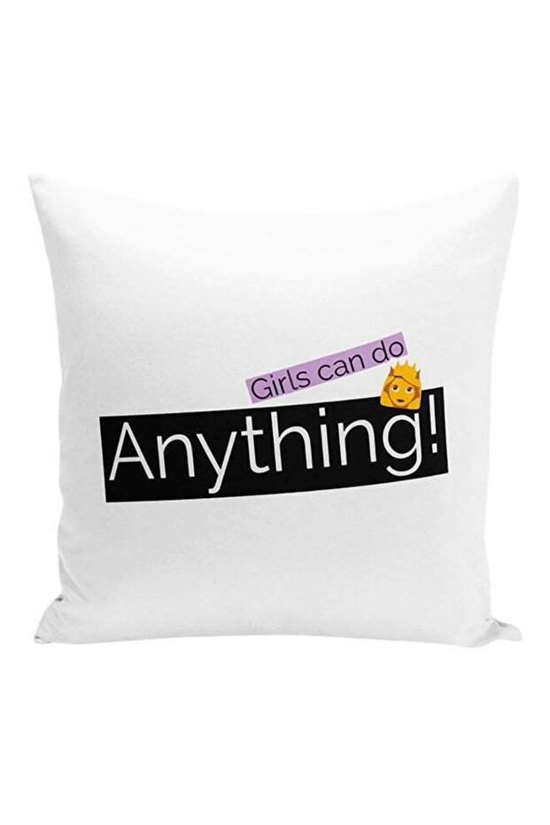 Self Motivational Quote Printed Decorative Pillow White/Black/Purple 16x16inch