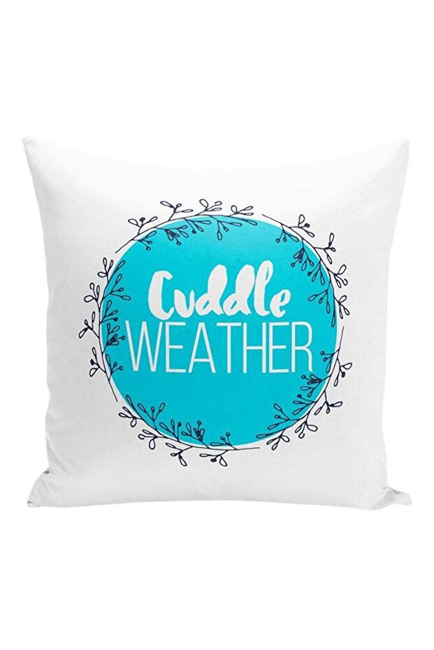 Cuddle Weather Decorative Pillow White/Blue/Black 16x16inch