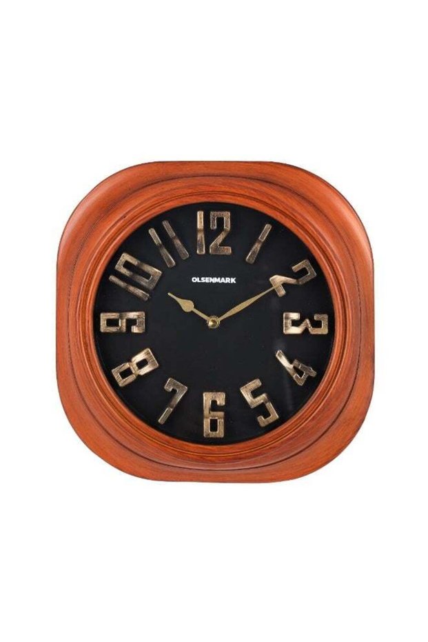 Olsenmark Round Wall Clock OMWC1937 | Silent Movement, 3D Numerals, Luxury Minimal Design | Battery