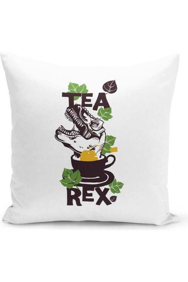 Tea Rex Printed Decorative Pillow Multicolour