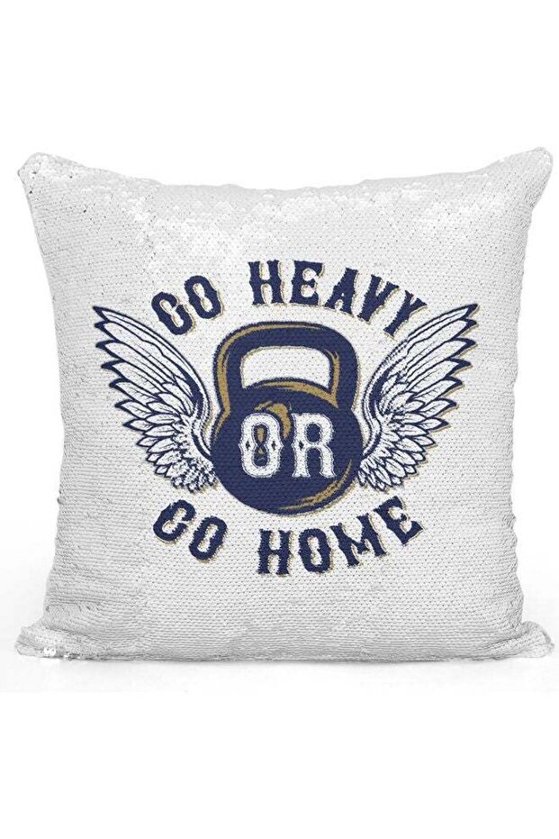 Decorative Throw Go Heavy Go Home Statement Sequin Pillow White 16 x 16inch
