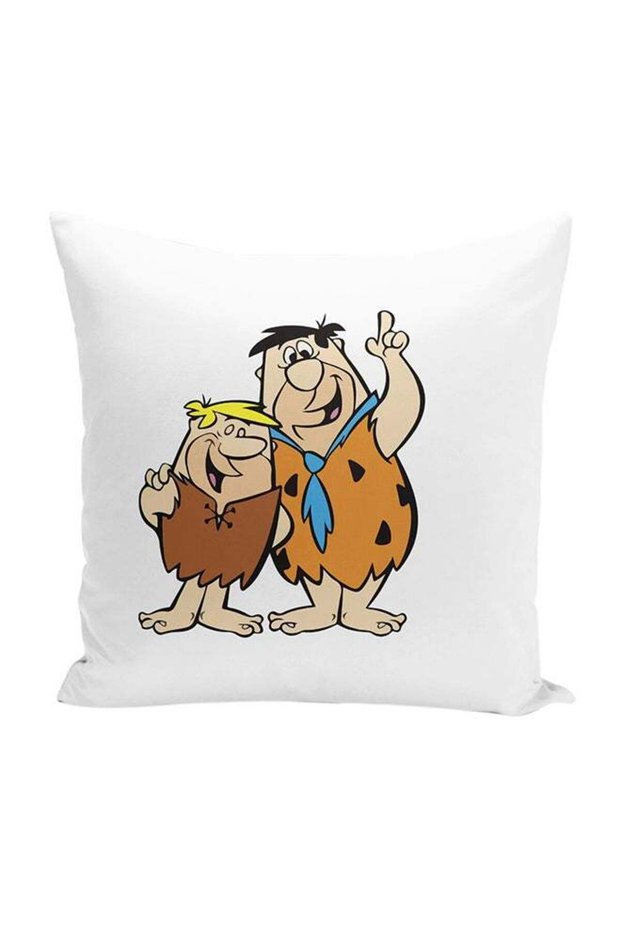 Brothers Flintstone Throw Pillow With Stuffing Multicolour 16x16inch