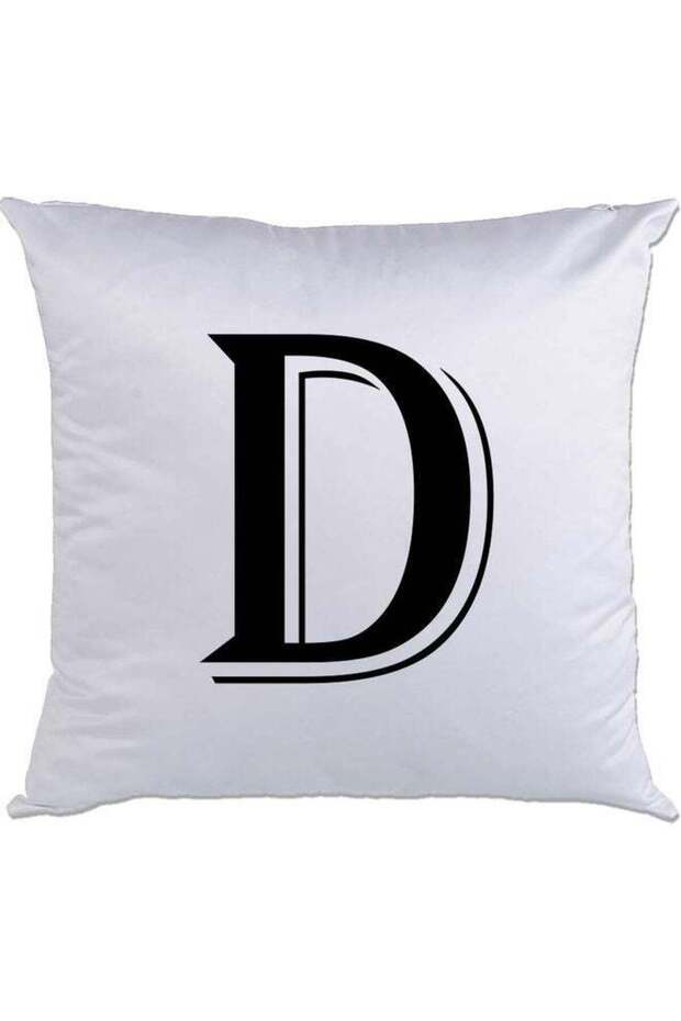 D-Printed Decorative Pillow White/Black 40 x 40cm