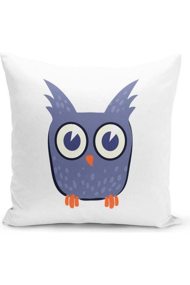 Cute Owl Print Decorative Pillow Multicolour