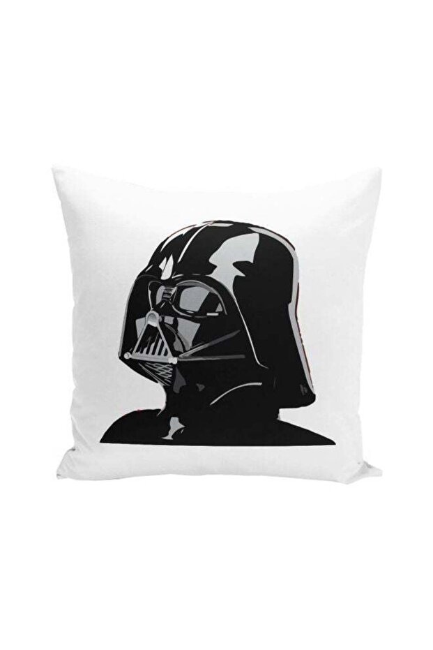 Star Wars Darth Vader Printed Throw Pillow White/Black 16x16inch