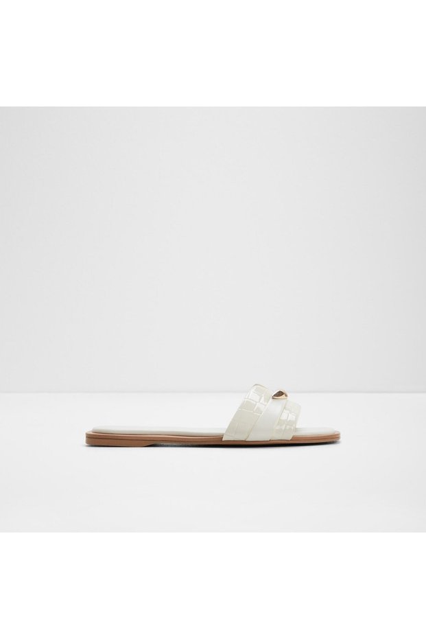 Briela Ladies White Flat Sandals
