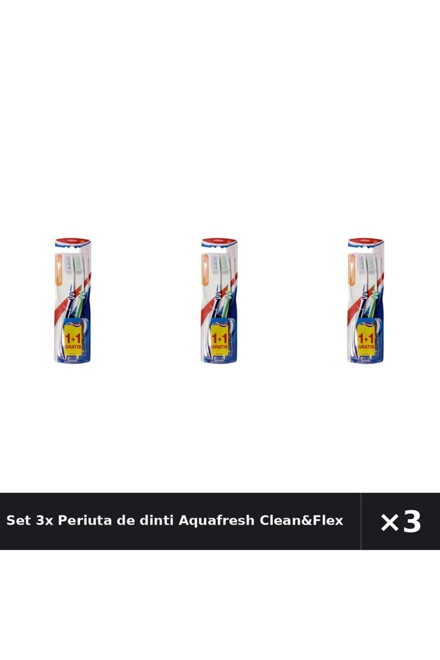 Set 3x Periuta de dinti Clean&Flex Twin