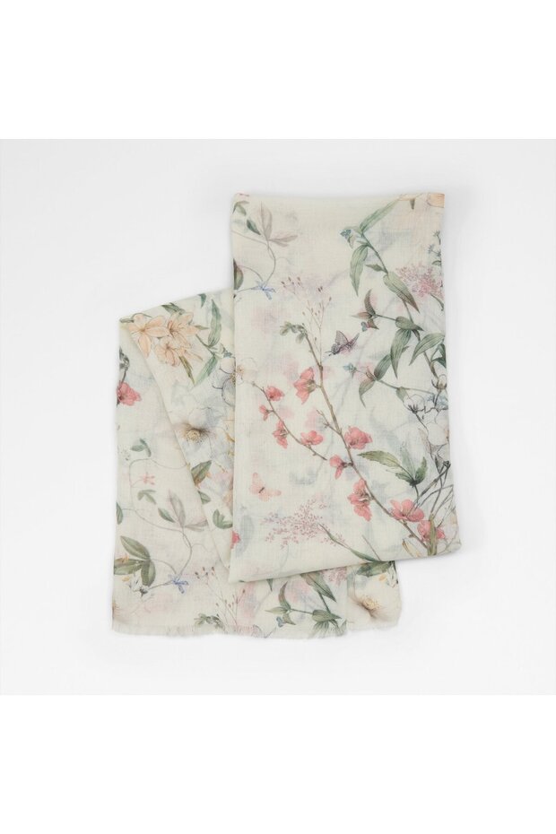 Bloomia Ladies White Scarves
