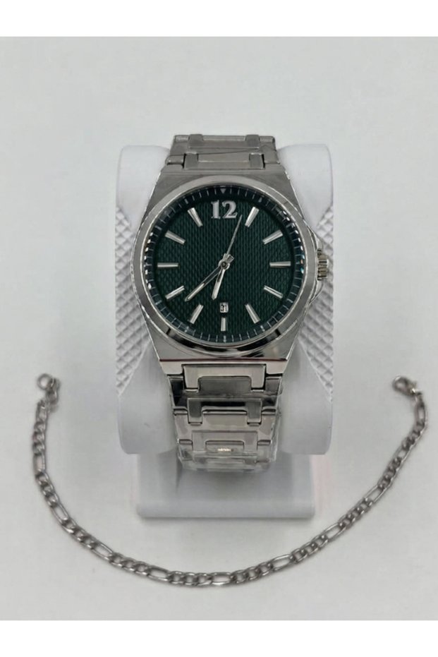 Men's Steel Cord Wristwatch Colorful Dial with Calendar Bracelet Gift Frn53