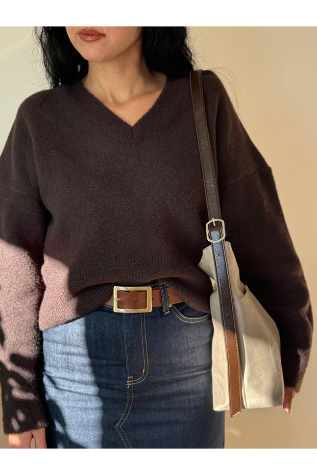 Women's Niva Model Belt Detailed Shoulder & Crossbody Bag
