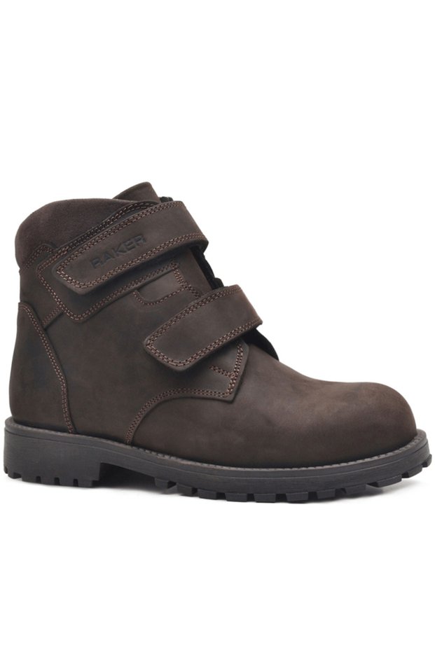 Rakerplus Sentor 8050-K1 Brown 100% Genuine Leather Velcro Fur Boys' Boots