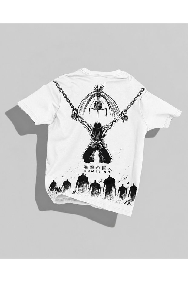 Eren Yeager Rumbling Anime Printed Oversize T-Shirt