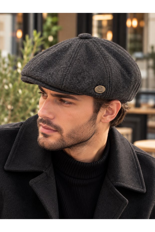 English Style Eight-Piece Cap - Kaşe Kasket Hat