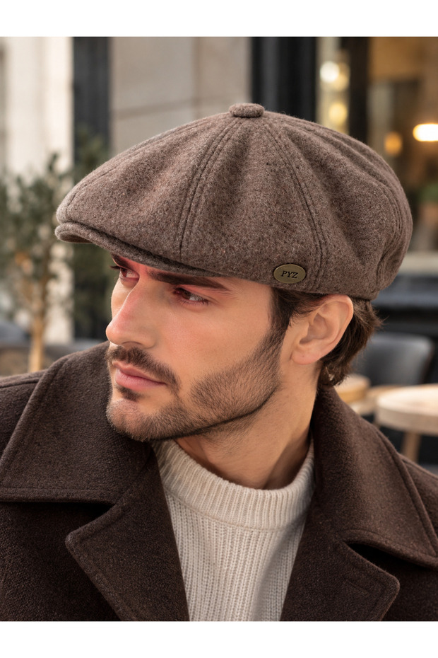 English Style Eight-Piece Cap - Kaşe Kasket Hat