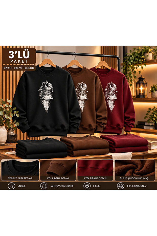 Super 3-Pack Unique Design Men's Sweatshirt