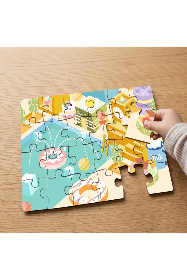 Sweet Homes Designed 24 Piece Wooden Children's Puzzle Mpk0138
