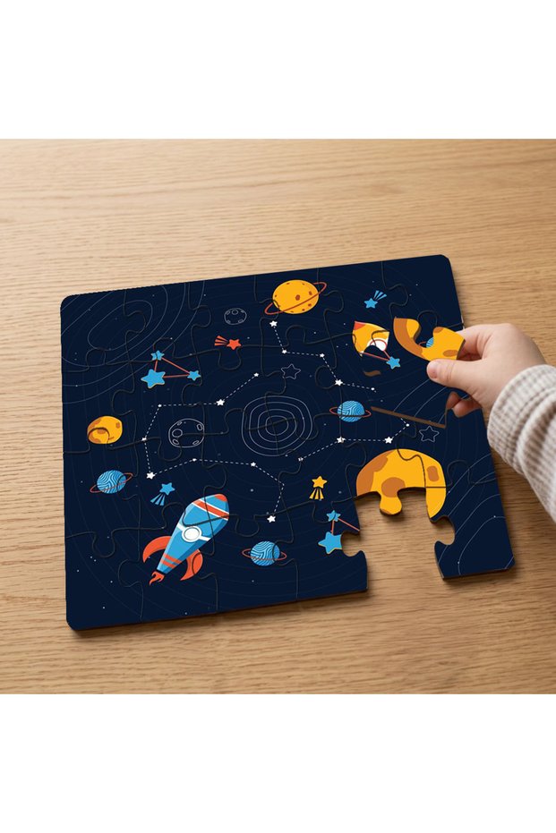 Space - Galaxy - Planets Designed 24 Piece Wooden Children's Puzzle Mpk0416