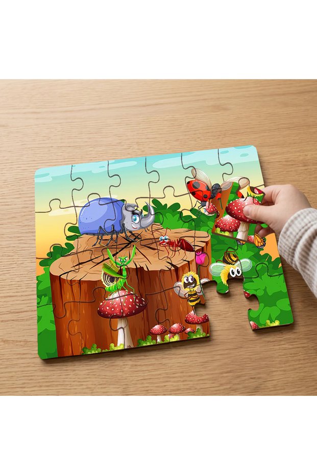 24 Piece Wooden Children's Puzzle with Cute Animals Design in the Forest Mpk0434